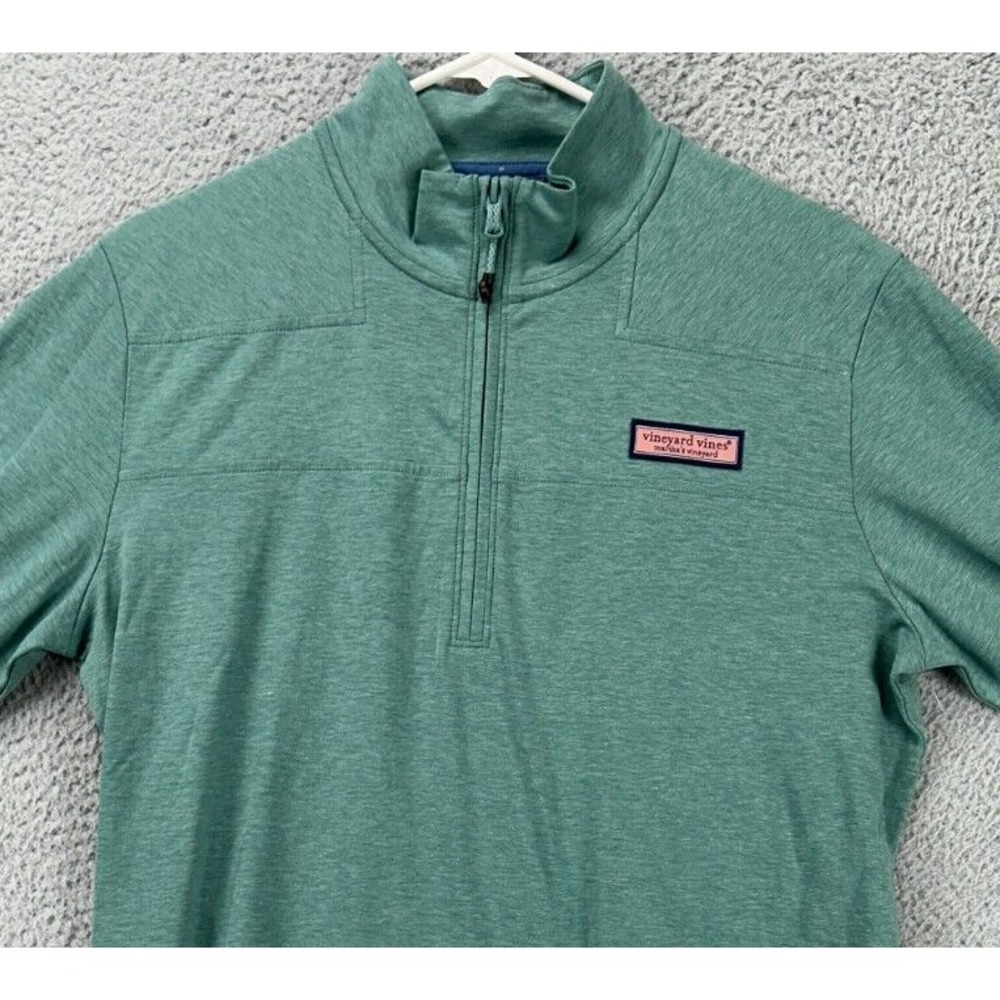 Vineyard Vines Shep Pullover Shirt Mens Medium Green Pima Cotton Blend NEW‎ A44